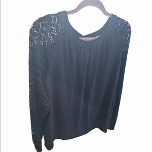 Hanna Nikole Blue Lace Sleeve Women's Top-Size 20W EUC